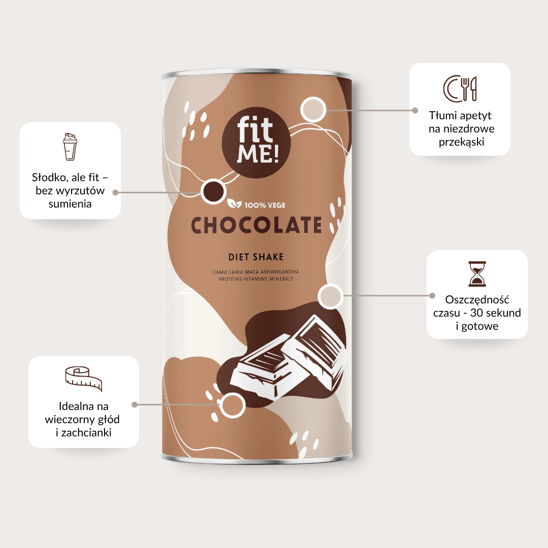Koktajl odchudzający czekoladowy FitMe 500g - obrazek 2