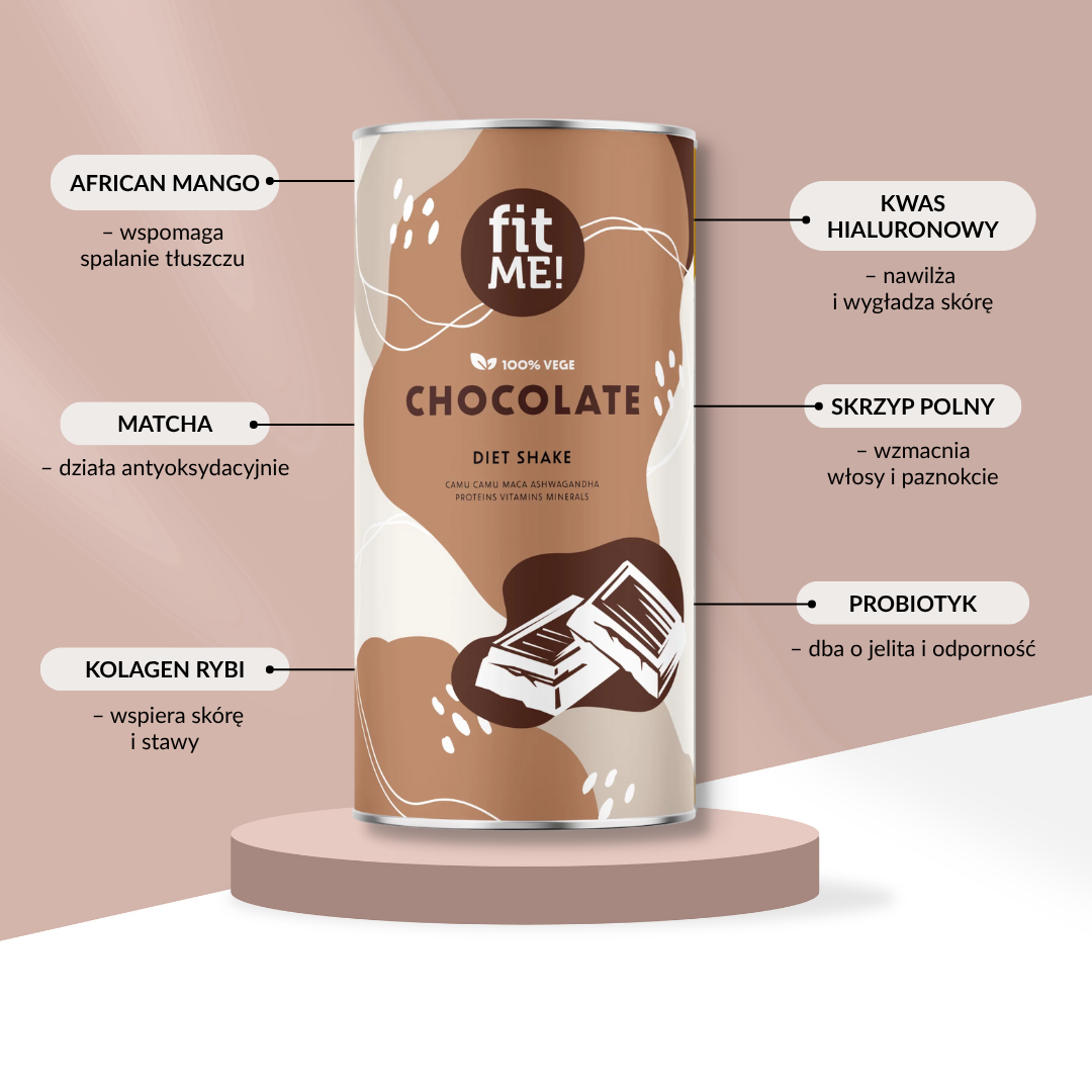 Koktajl odchudzający czekoladowy FitMe 500g - obrazek 4
