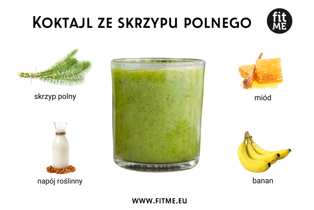 Koktajl ze skrzypu polnego Koktajl ze skrzypu polnego to wyjątkowy napój o licznych korzyściach zdrowotnych, który zyskuje coraz większą popularność wśród osób dbających o naturalne metody wspierania zdrowia. Skrzyp polny, będący głównym składnikiem tego koktajlu, jest rośliną bogatą w krzemionkę oraz inne cenne składniki mineralne, takie jak potas, magnez i wapń. Dzięki tym właściwościom koktajl ze skrzypu polnego wspiera zdrowie skóry, włosów i paznokci, przyczyniając się do poprawy ich kondycji i elastyczności.