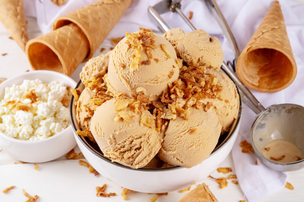 Lody twarogowe słony karmel (wysokobiałkowe)