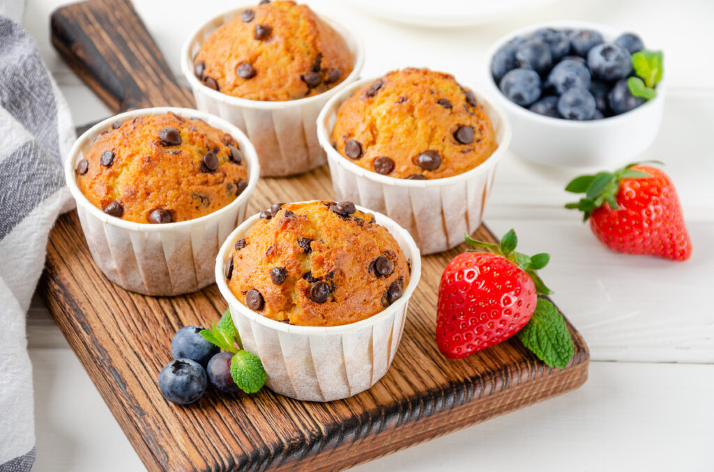Proteinowe muffinki z kawałkami czekolady