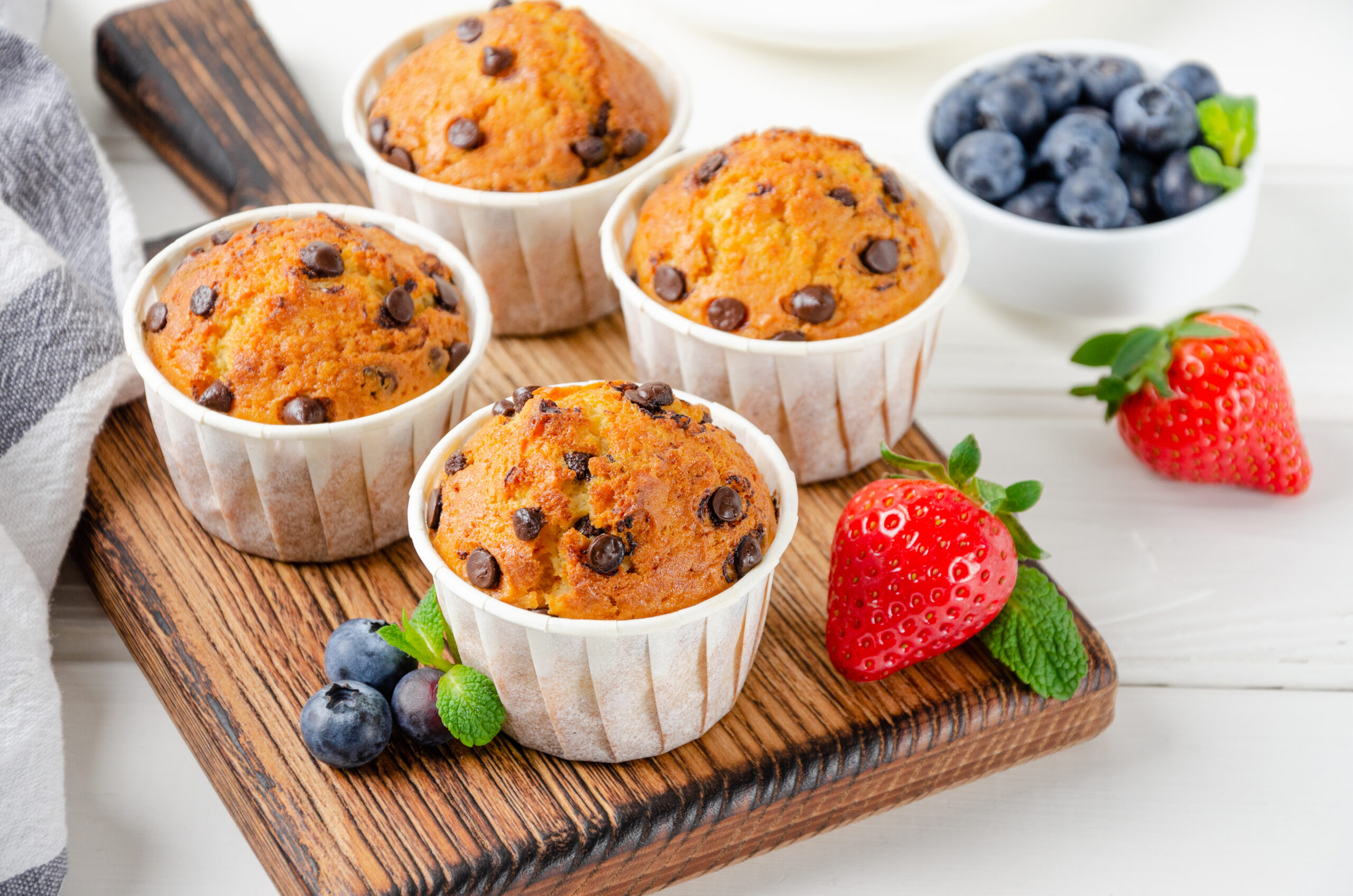 Proteinowe muffinki z kawałkami czekolady