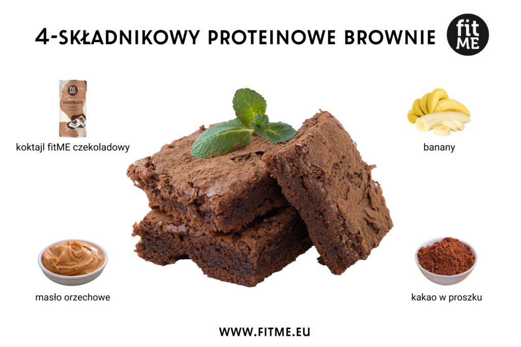 Czteroskładnikowe proteinowe brownie to prosty, a zarazem zdrowy przepis, który łączy w sobie smak i wartości odżywcze. Składniki użyte do przygotowania tego deseru to masło orzechowe, banany, kakao w proszku oraz odchudzający koktajl fitME o smaku czekoladowym. Każdy z tych składników wnosi swoje unikalne właściwości, które sprawiają, że brownie jest nie tylko smaczne, ale również korzystne dla zdrowia. Dzięki swojej prostocie, przepis ten jest łatwy do wykonania, nawet dla osób, które nie mają dużego doświadczenia w kuchni.
