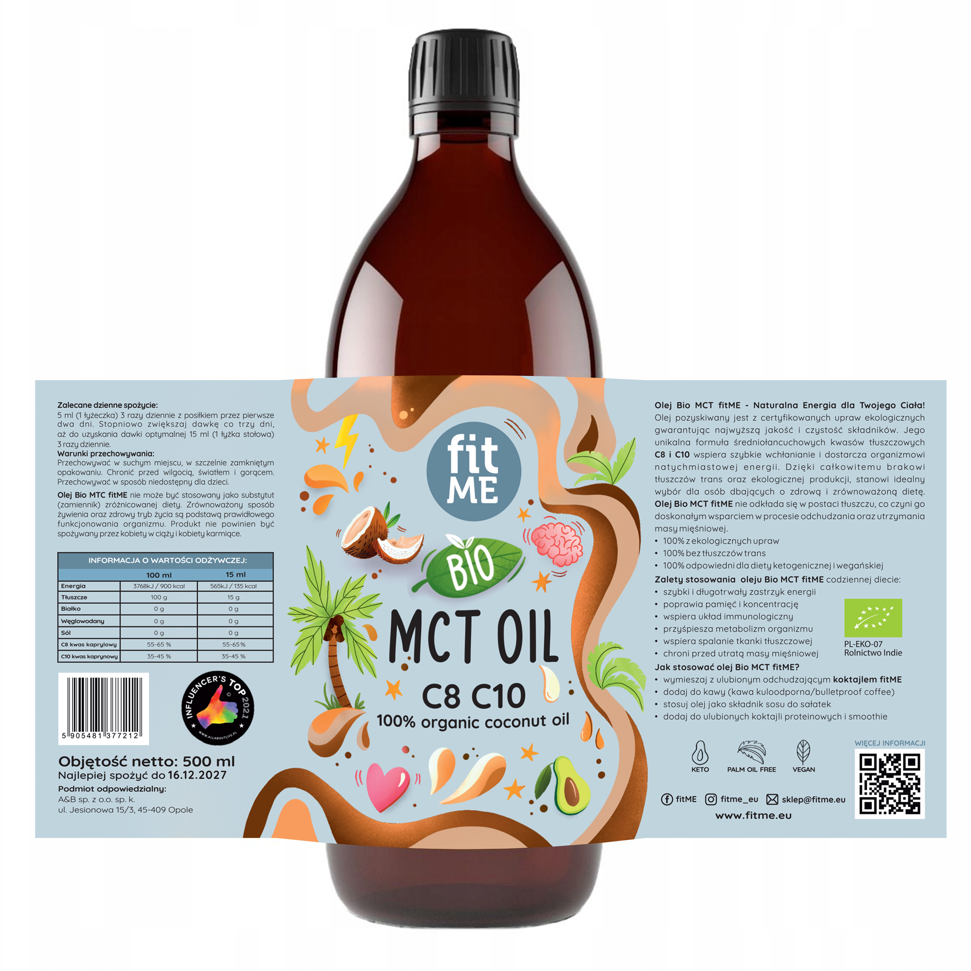 Bio MCT-Öl C8+C10 fitME 500 ml – Bild 8
