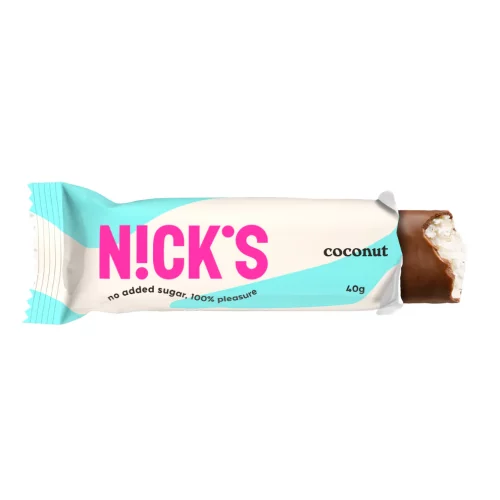 Nick's Coconut 40g – Baton Kokosowy w Czekoladzie Bez Cukru i Glutenu