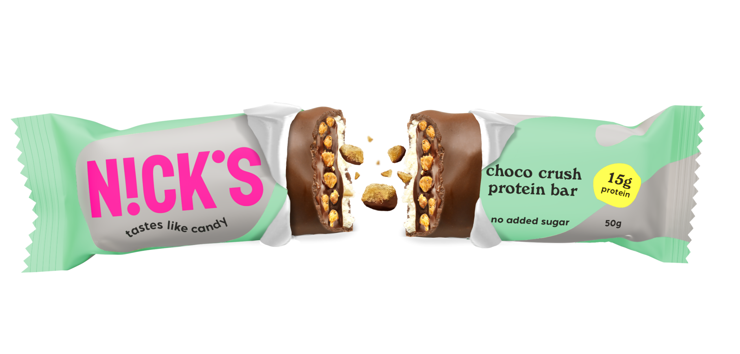 Nick's Protein Bar Choco Crush 50g – Baton Proteinowy Bez Cukru 15g białka - obrazek 4