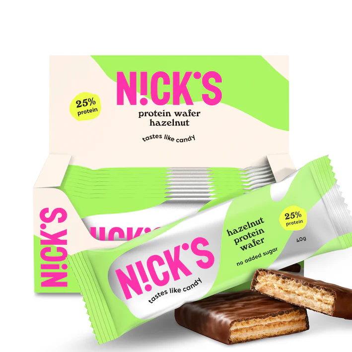 NICK'S Protein Wafer Hazelnut 40 g – Proteinowy Orzech Laskowy Bez Cukru - obrazek 7