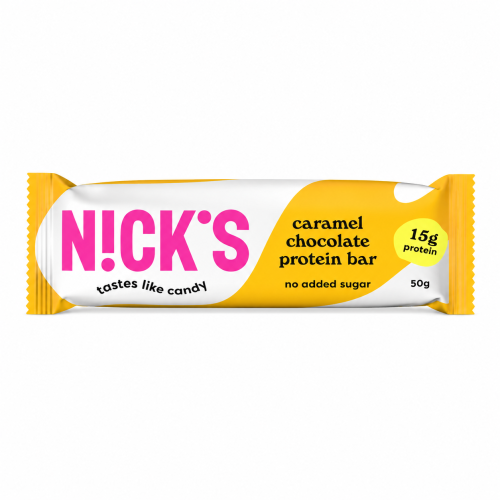 NICK'S Protein Bar Caramel Chocolate 50 g –Baton Proteinowy Bez Cukru KETO